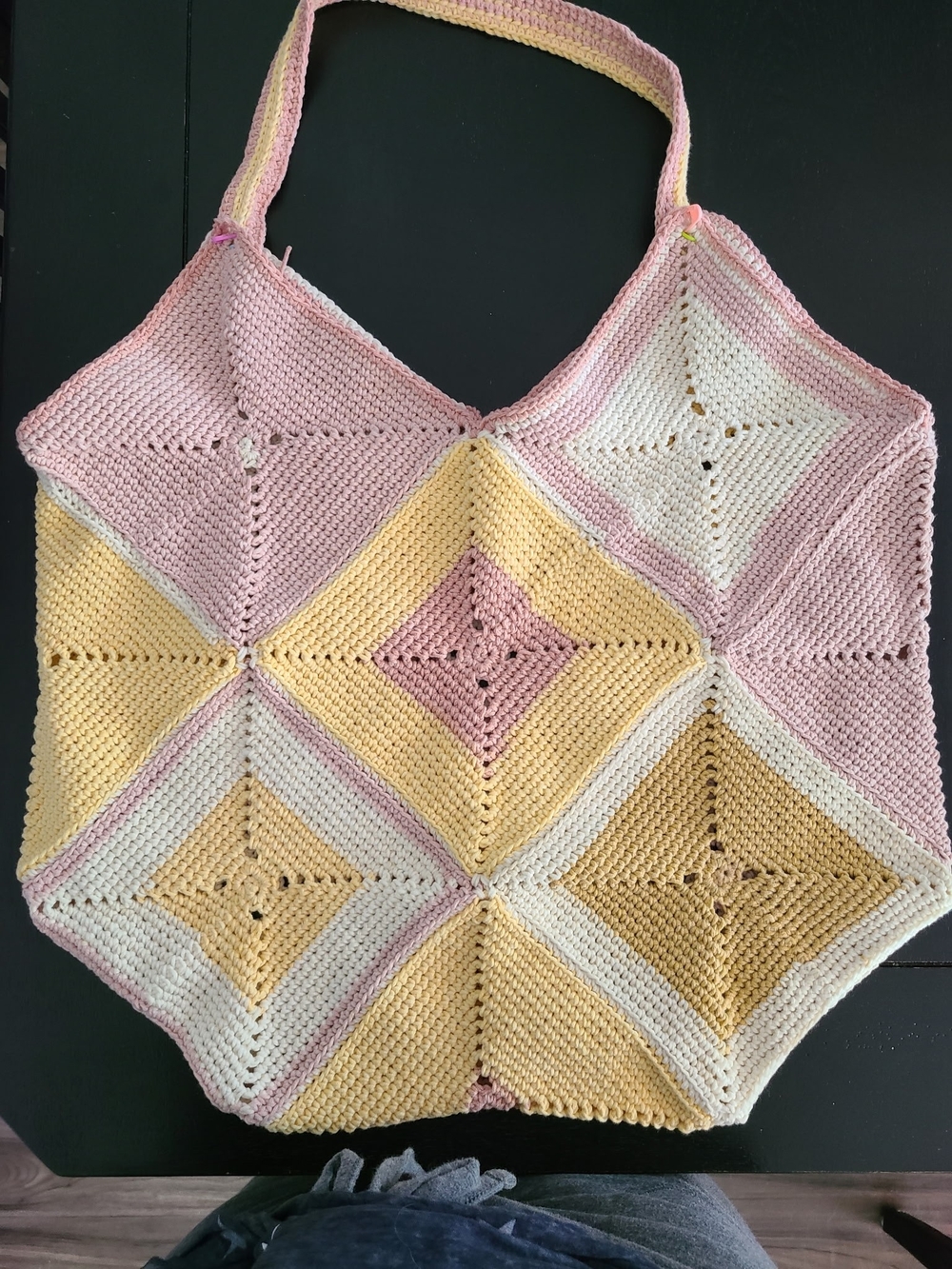 Handmade Oversized Pastel Crochet Tote Bag